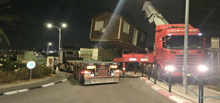 הובלת צימר מעץ לקרית ארבע